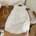 Girls' summer new fashionable and stylish white bow dress - casual, trendy, high-quality children's clothing for baby girls