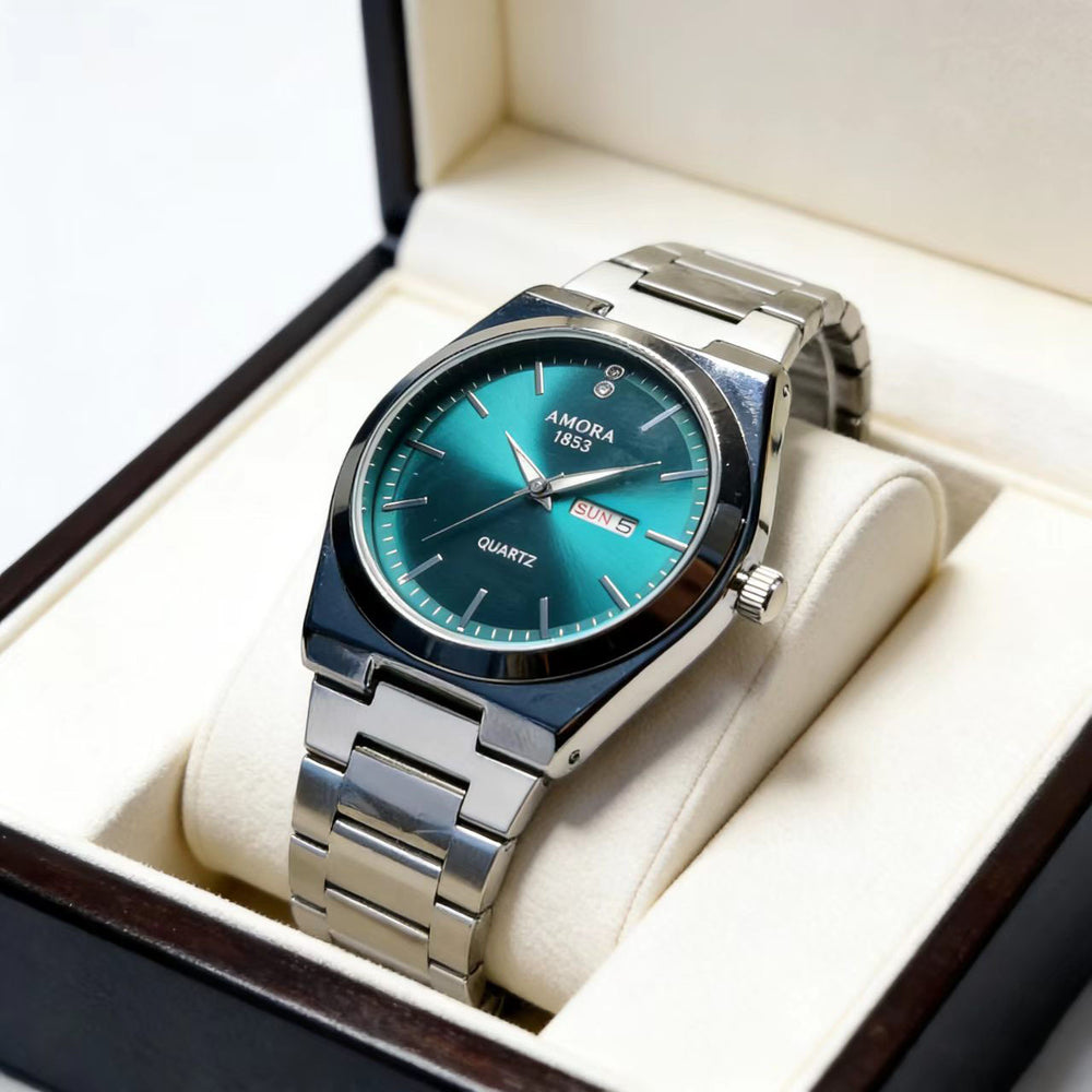 Authentic new men's watch - automatic, waterproof, fashionable business style, trendy dual calendar, designer wristwatch for men