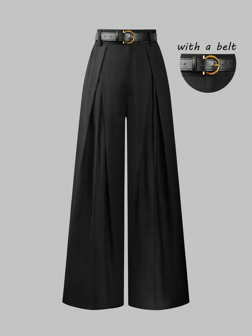 Amazon cross-border women's new high-waisted wide-leg pants: european and american style, drapey, pleated, slimming, commute-ready suit pants