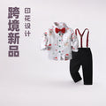 new product kidslong sleevesshirt overalls christmas printingsuit boyssuit first birthday dress