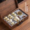 Dunhuang ru kiln kung fu tea set suit fair cup ceramic teapot lifting beam pot for home high-end tea maker gift