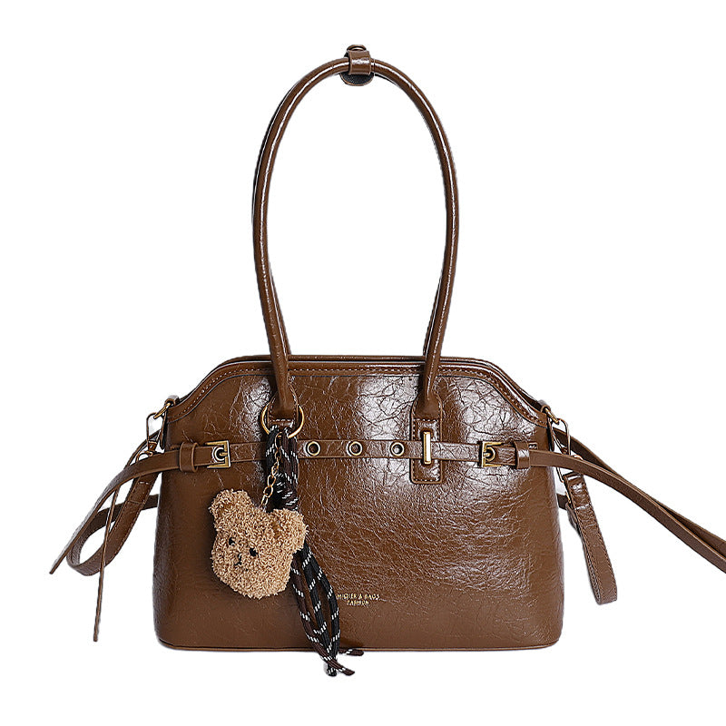 2025 autumn new arrival: large capacity commuter shoulder & crossbody tote bag - vintage oil wax leather handbag, premium women's bag