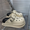 Super popular thick sole heightening toe-cap half slippers for women 2025new arrivalspring lightweight birkenstock sandals and slippers outwear crocs shoes
