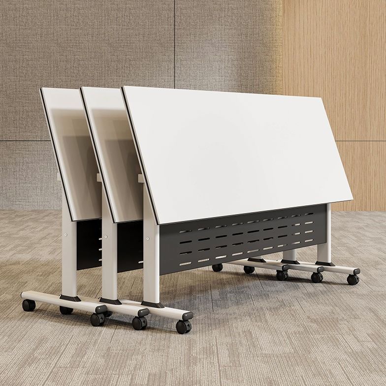 Mobile office desk strip table mechanism with wheels, splicing double educational desk, foldable conference table, training table and chair combination