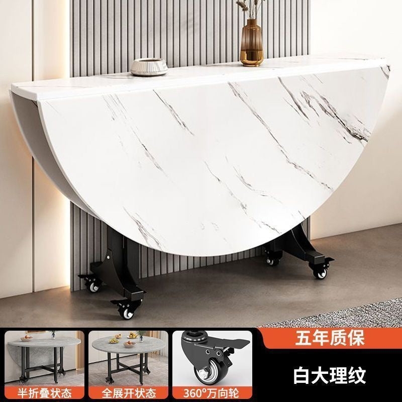Foldable dining table - space-saving, compact, and minimalist design for small apartments - round dining table for restaurants and home use