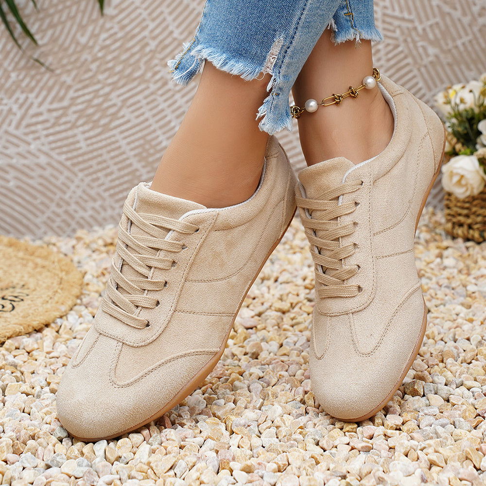 2026 spring new european and american style plus size women's shoes - lightweight, comfortable, flat, casual loafers - versatile lace-up design