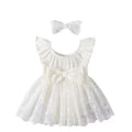 Newborn baby first birthday dress, full month celebration outfit, baby girl fashionable mesh flutter sleeve summer princess romper dress, tulle skirt