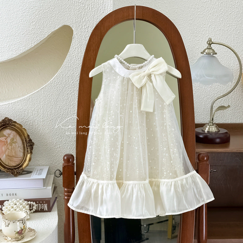 Girls' summer dress  new style - stylish sleeveless princess dress for baby girls