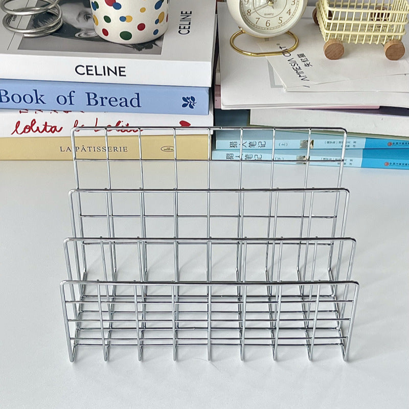 Desktop wrought iron rack ins wind simple office dormitory finishing rack metal bookstand desk storage rack