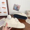 Creamy white chunky sole white sneakers - women's star edition, autumn 2026 new arrival. chic, niche, versatile leather upper, student style athletic skate shoes