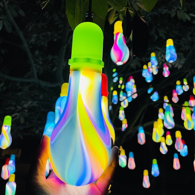 Internet celebrity led colorful glazed amber wishing light blessing hanging tree light outdoor lighting project decorative atmosphere light