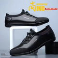 Special big salenew arrivalmen leather sandals summer breathable leather shoes middle-aged and elderly soft bottom dad hole shoes cut out