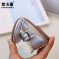 Vancahao kids' leather shoes -  autumn new collection - korean style girls' bow princess shoes - soft sole single shoes for students