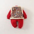 Winter girls' new year's outfit: new chinese style children's red fleece-lined thickened traditional tang suit set for the lunar new year