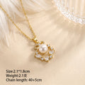 8442 pearl bow gold necklace