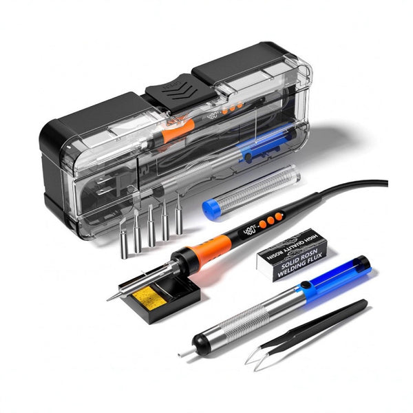 Orange digital display electric soldering iron set, new rock iron set.