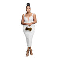 C6845 cross-border   fashion women's solid color v-neck sexy backless maxi dress