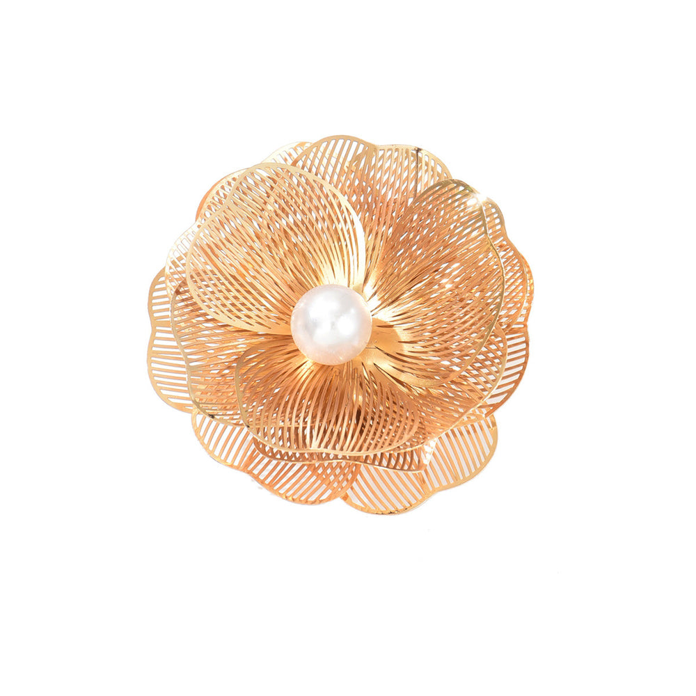 Flower ring wholesale european and american cross-border temperament exaggerated bracelet for women niche style high-end sense of hollow stacked layered bracelet