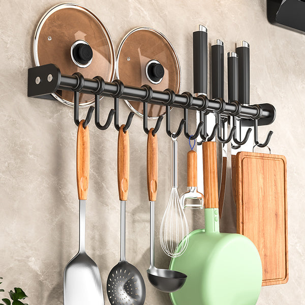 Kitchen Hook Multifunctional Household Shovel Free Wall Hanging Storage Rack Punched Spatula Wall Shelf Spoon Hanging Rod