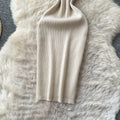 K-stylev neck short-sleeved knittingelegantdress women's summer silmslimming look waist a-line skirt light and elegant style