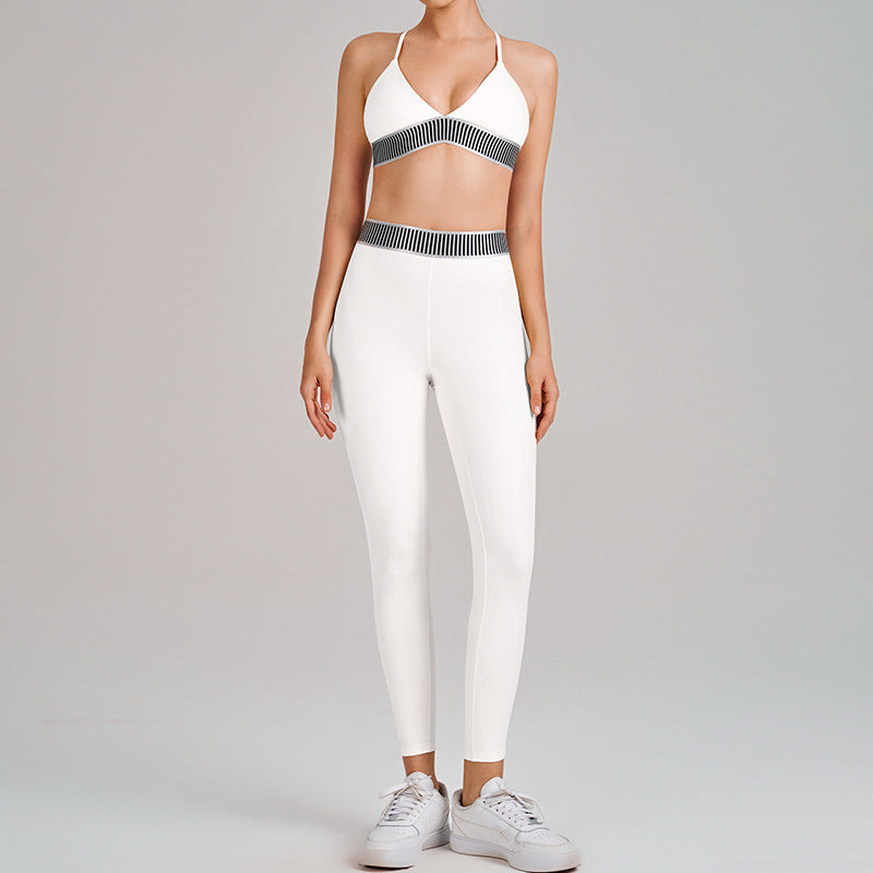 high waist hip lift and tummy control sling beautiful back running fitness sports intimates bra pants yoga suit for women