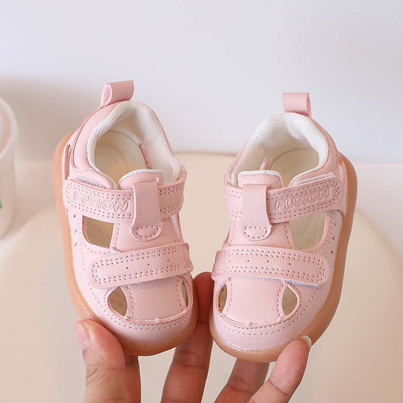 Baby shoes summernew arrivalgirl toe-cap sandals functional shoes easiest for matchboys soft bottom toe-cap anti-kick toddler shoes