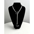 New arrival cross-border golden moon and star necklace punk gothic adjustable cuban lasso y-shaped necklace