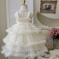 Girls' dress -  summer collection - korean style, chic princess dress with pearls - baby girl's tutu dress - birthday party dress