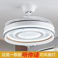 High-end remote control smart fan light restaurant ceiling fan living room bedroom silent light luxury chandelier  new fan light
