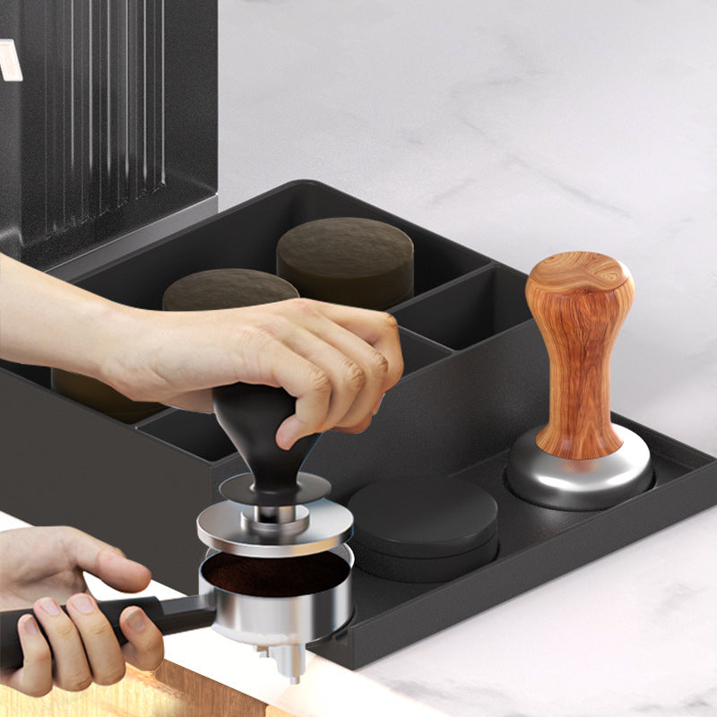 Cross-border household coffee grounds bucket powder residue storage bucket silicone powder pressing seat coffee bar storage box powder pressing set