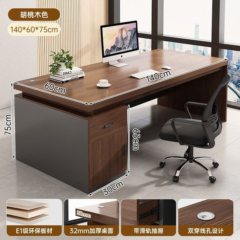 Modern home office desk computer table chair set - thickened desktop study desk - executive office writing desk
