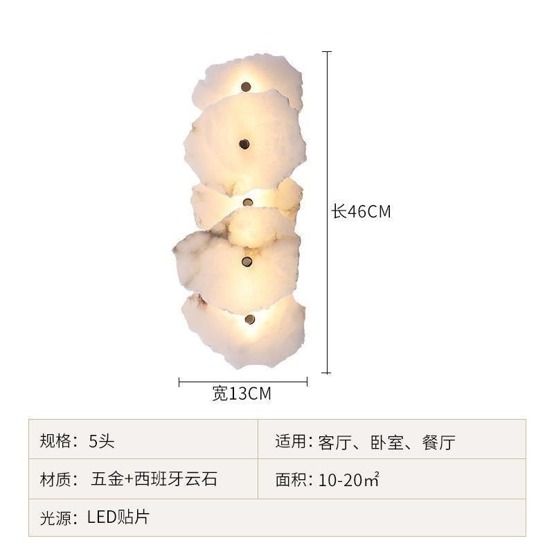 accessible luxury designer marble wall lamp bedside postmodern casual bedroom living room background atmosphere lamp