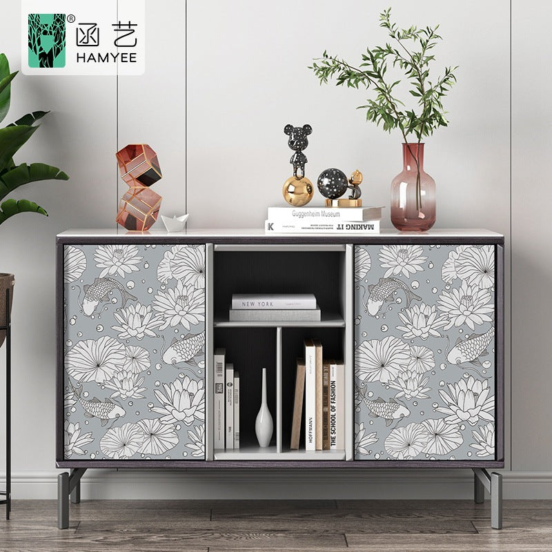 Cross-border sketch flower wallpaper thickened waterproof PVC wallpaper self-adhesive background wall decoration personalized wall sticker cloth with glue