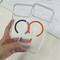Suitable for iphone17pm magnetic transparent mobile phone case apple 17 all-inclusive pc carbon fiber texture magnetic mobile phone case