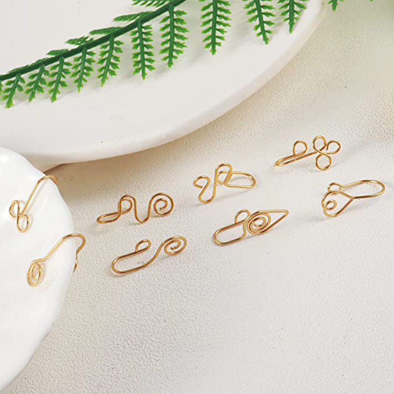 Fashion cross-border fake piercing nose nail set open u-shaped african non-piercing nose clip fake hole nose ring female trend