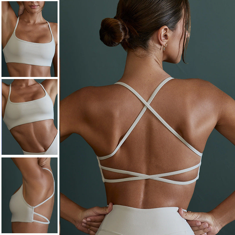 [limited time 50% off no refund or exchange] yoga clothes intimates shockproof high-strength suspenders cross back yoga tops