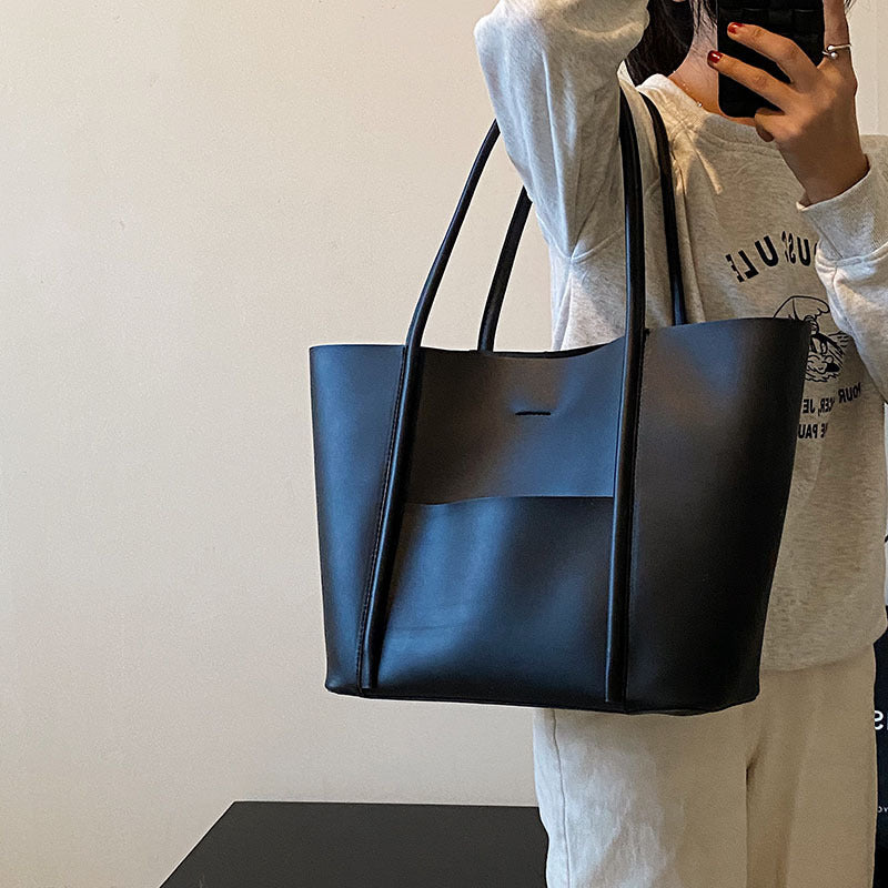 Retro commuter high-end big bag women's 2025 new autumn and winter fashion versatile tote bag large-capacity shoulder bag