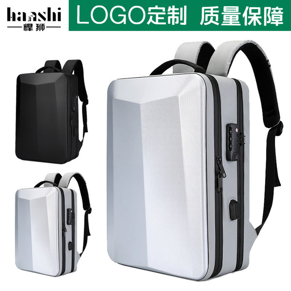 Fashion Men's Business Backpack Premium Travel Lightweight PC Hard Shell Women's Backpack Large Capacity Waterproof Computer Bag