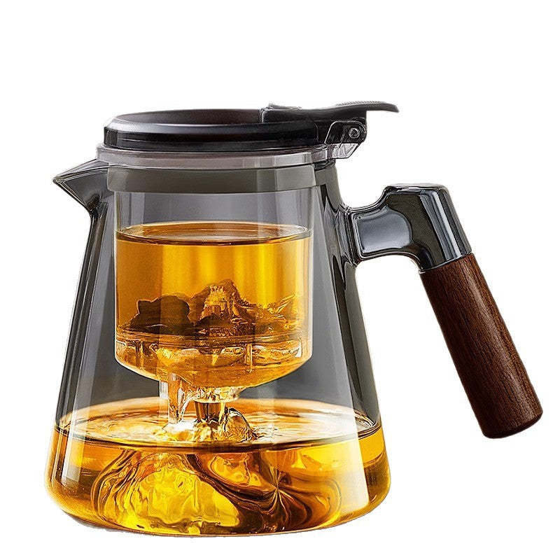 Walnut handle elegant cup high borosilicate glass teapot tea water separation cup tea water separation filter tea maker