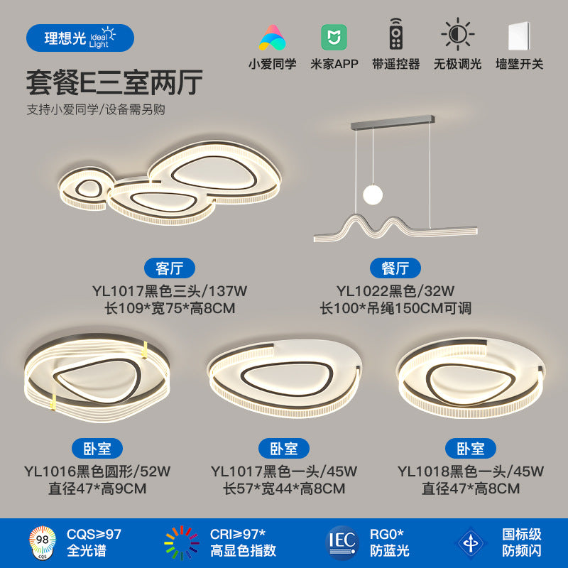 Living room ceiling light modern simple atmosphere creative pebble shape full spectrum lighting whole house package combination