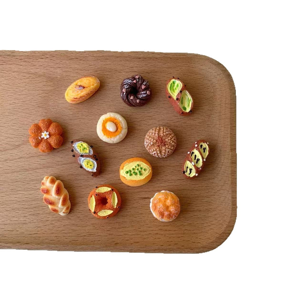 French alkaline bread magnetic stickers mini simulation european bread refrigerator stickers baking memo stickers magnet decoration wholesale