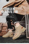 High-top men's shoes 2025winternew arrivalworkwear style outdoor hikingwinterfleece-lined cotton shoes labor protection construction site boots