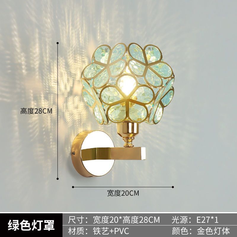 Hotel light luxury crystal bedside wall lamp  new internet celebrity corridor aisle bedroom entrance wall background wall lamp