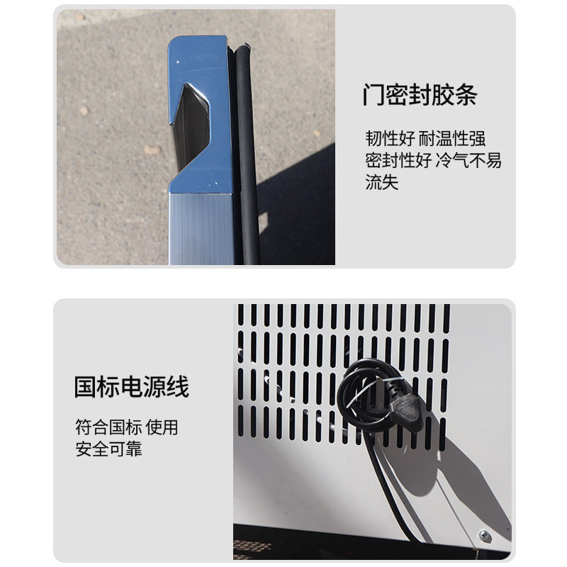 Dual temperature cooked food cabinet, delicatessen, braised meat shop, commercial refrigerated and frozen desktop duck neck display cabinet with glass window