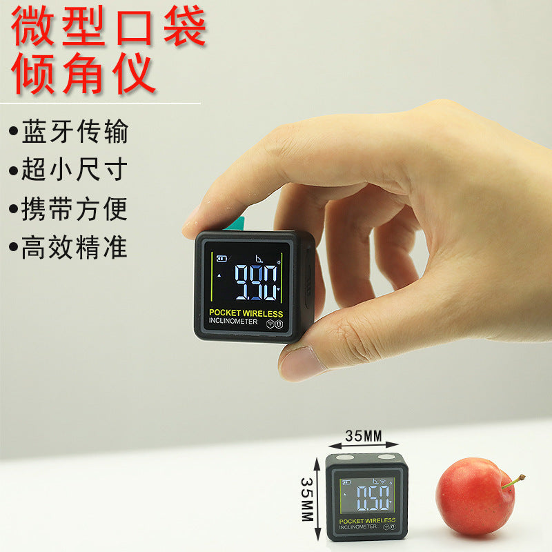 HUOTO new miniature pocket tilt box, electronic digital display Bluetooth tilt meter, angle measuring instrument, slope meter