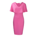 D199 cross-border  summer new arrival: solid color short-sleeve peach neckline, chic and stylish bodycon dress - european and american export style