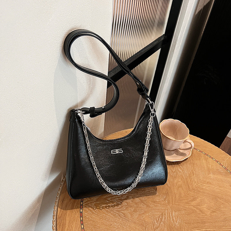 High sense popular underarm bag women's 2025 chain fashion burst pattern shoulder bag high sense casual messenger