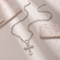 Hollow cross necklace wholesale fashionretrofashionaccessible luxuryniche style diamond accessorieseleganteasiest for match clavicle chain