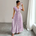 new european and american style women's fashion printed dress