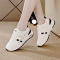plus size women's shoes new arrival leather sneakers women's k-styleeasiest for matchflatscasual soft bottom running dad shoes